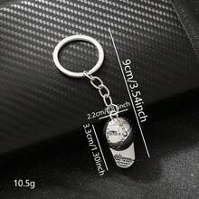 1pc Sports-Themed Metal Keychain Mini Realistic Racket, Cycling, Weightlifting, Baseball Helmet Shaped Pendant, Simple Silver Texture Bag Charm, Sports Enthusiast Portable Accessory, Creative Commemorative Small Gift, Suitable For Keys, Backpack Decoration, Gift Giving, Personalized Sports Style Pendant - Multicolor - View 5