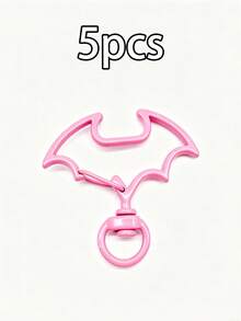 5pcs Halloween Bat Shaped Zinc Alloy Rotating Lobster Clasp, Colorful Rotating Keychain Hook, For DIY Pendant, Bag Charm, Jewelry Making Supplies - Halloween Bat Spring Clip - View 10