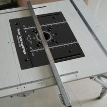 Aluminum Alloy Router Table Insert Plate With Miter Gauge And Flip-Top For Woodworking Workbench; Suitable For Grooving And Profiling; Black, With Millimeter And Inch Scales. - A - View 9