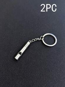 2PCS/1PC Emergency Survival Whistle, Dual-Tube Whistle, Extra Loud Aluminum Whistle With Lanyard Keychain, Suitable For Outdoor Camping, Hiking, Trekking, Travel, Boating - Multicolor - View 11