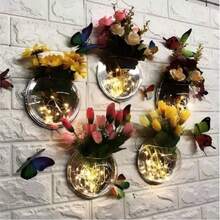 Wall-Mounted Transparent Acrylic Hydroponic Vase Fish Tank Plant Pot, Decorative Wall Hanging Ornament, Suitable For Living Room, Bedroom, Bathroom, Office - Fully Transparent Design + Landscaping Gifts - View 3