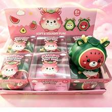1pc Large Soft Fruit Deer Toy, Watermelon Scented Slow Rising Stress Relief Toy, Cute Animal Squeeze Ball, Suitable For Children And Adults, Party Favor - Multicolor - View 5