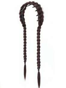 Headband Wig Integrated Braided Long Pigtail Wide Fishbone Braid Hairline Concealing Natural Realistic High Crown Hair Accessory - Multicolor - View 10
