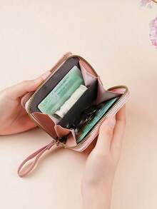 XD New Kids Minimalist Wallet, Cute Cat Pattern Coin Purse/Multifunctional Card Holder, Multiple Card Slots, Can Be Used As Coin Purse, Mini Wallet, Small Wallet, Cute Wallet, Wristlet Wallet, Perfect As A Gift For Children - Multicolor - View 3