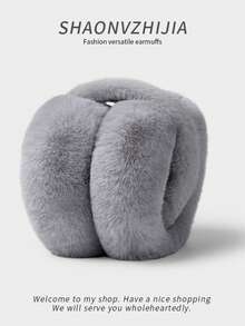 1pc Neutral Solid Color Earmuffs - Soft Plush Warm Earmuffs, Foldable Earmuffs, Comfortable Cold-Proof Winter Outdoor Earmuffs - Multicolor - View 9