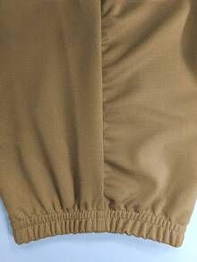 Fashion Solid Color Casual Loose Drawstring Waist Cargo Pants Spring - Khaki - View 7