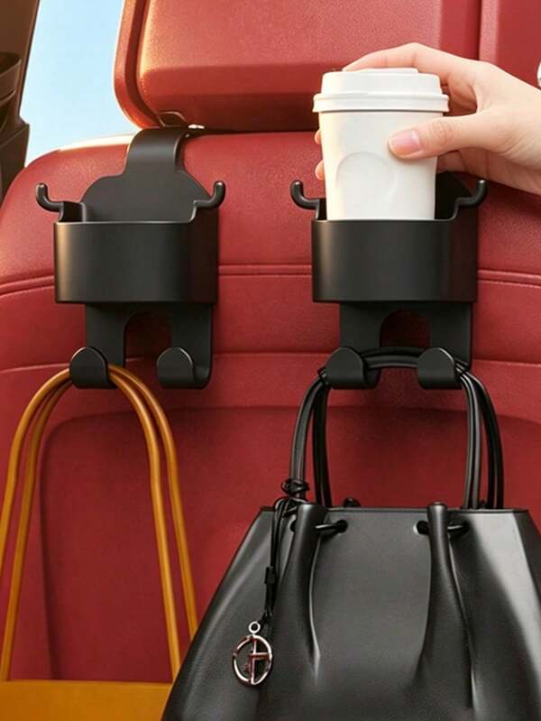 Multifunctional Car Cup Holder With 2-In-1 Hook, Can Hang Handbags, Car Seat Storage Hook, Suitable For Road Trips, Water Bottle Holder Hook, Can Securely Hold Beverages, Car Accessories, Camping Travel Essentials, Car Interior Accessories