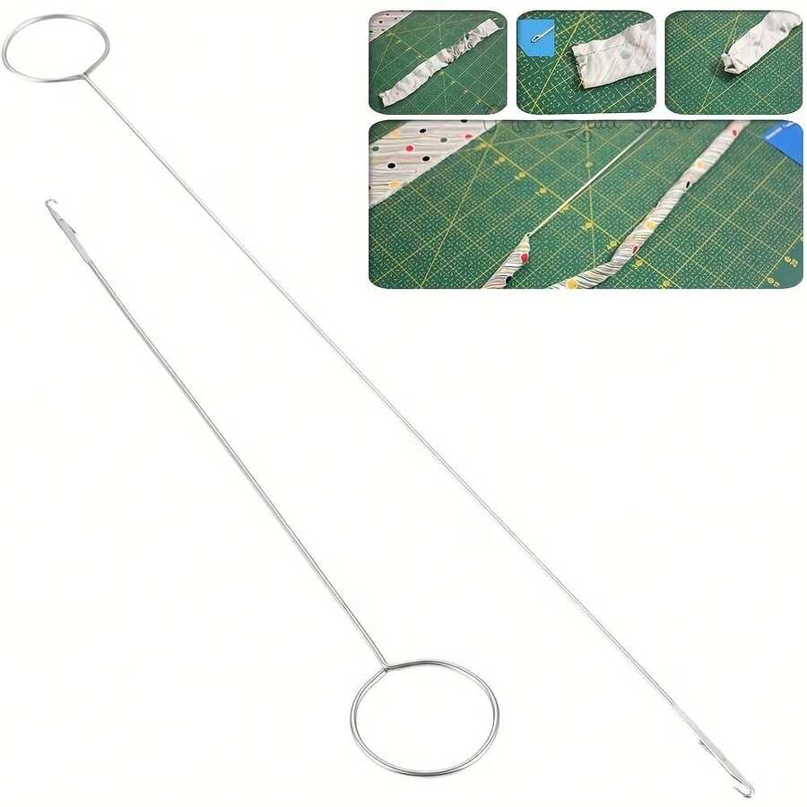 1pc Stainless Steel Sewing Ring Flip Hook, Threading Tool For Flipping Fabric Tubes, Straps, Belts, Strips, Used For Fabric Belt Weaving And Reinforcement, Handmade DIY Quilting Tool Accessory - Multiple Styles - View 1