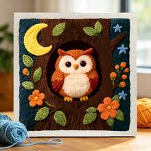DIY Punch Needle Kit For Beginners – Includes Punch Needle, Yarn, Instructions, Square Hoop & Pre-Printed Fabric (Beautiful Animals). Creative Craft For Wall Decor Or Gifting. 2D Printed Punch Needle Starter Kit. 24x24cm (9.44x9.44in). - Beautiful Animals - View 15