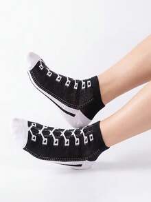 1/10 Pairs Creative Unique Fun Ankle Socks, Low-Cut Invisible Sports Socks, Sweat-Absorbent Breathable Invisible Socks, Sports Socks, Canvas Shoe Socks, Comfortable And Breathable, Random Colors - Multicolor - View 6
