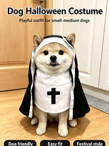 1pc Pet Halloween Funny Costume, Cute Role Play Outfit, Cosplay Photo Prop, Lightweight And Breathable Design, Suitable For Small To Medium Dogs And Cats - Multicolor - View 2