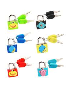 Mini Colorful Lock, Cute Cartoon Padlock, Cute Expression Small Padlock, Mini Lock For Luggage, Diary Lock, Storage Box Lock, Backpack Anti-Theft Lock, Suitable For Students, Girls, Planner Enthusiasts, Perfect For Back To School, Birthday, Christmas Gifts, Storage Privacy, Anti-Theft Protection, Dorm Cabinet, Jewelry Box, Notebook, Multi-Color Funny Cartoon Mini Lock With Key Set - A - View 11