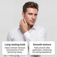 Men's Medium Hold High Shine Hair Wax Pomade For Slick Vintage Slick Back Hairstyle, Daily Styling And Grooming, Easy To Wash, 70g - Hair Wax 1 Jar - View 4