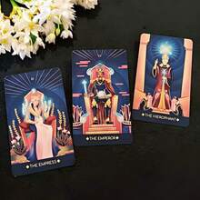 12x7cm Reverse Pupil Tarot, 78 English Cards With Instruction Manual, Suitable For Tarot Oracle Card Enthusiasts, Fans Gift, Christmas Birthday Gift, Party Gathering Divination Card Game - Blue - View 7