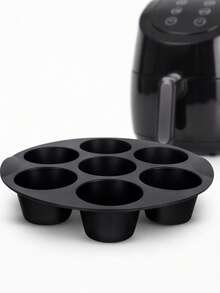Cetakan Muffin Silikon 7 Rongga untuk Air Fryer, Loyang Kue Bulat untuk Muffin, Kue, dan Makanan Penutup Cokelat, Mudah Dilepas & Mudah Dibersihkan - View 2