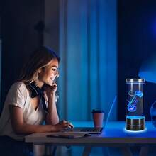 1 buah Lampu Akuarium Ubur-ubur Berubah Warna Tanpa Suara, 7 Mode Cahaya, Basis Bercahaya Bertenaga USB, Dekorasi Rumah Meja Kamar Tidur, Lampu Cahaya Lembut Mengapung, Hadiah Liburan - View 5
