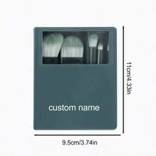 1 Set Personalized Travel Makeup Brush Set With Hard Shell Storage Box And Built-In Mirror, 5 Makeup Brushes, Suitable For On-The-Go Touch-Ups, Customizable Name, Great Gift - Multicolor - View 9