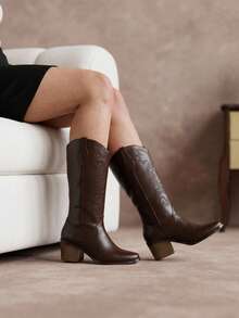 Women Mid-Calf Boots - Café - View 3