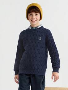 Balabala Kids Knit Sweater Soft Warm Winter Top For Boys & Girls - Blue Tint - View 1