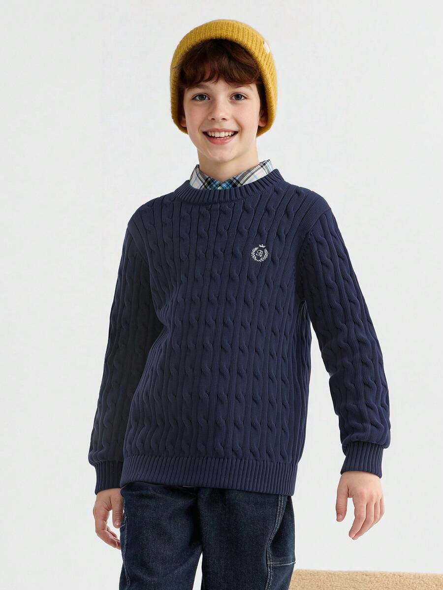 Balabala Kids Knit Sweater Soft Warm Winter Top For Boys & Girls - Blue Tint - View 1