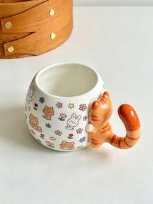 Creative 3D Cat Ceramic Mug, Cute Coffee Cup, Birthday Gift For Women - Multicolor - View 7
