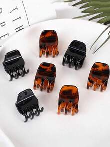 6pcs Multi-Color Mini Hair Claws, Suitable For Daily Wear, Simple And Versatile, Can Be Used As Hair Clips, Hair Pins, Hair Accessories, Claw Clips, Ideal Accessory For School, College, Autumn/Winter Women's Vacation Outfits - Multicolor - View 7