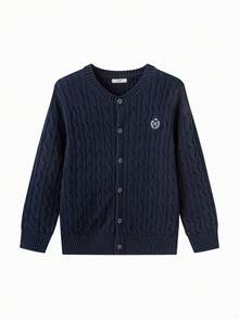 Balabala Stylish Kids Knit Cardigan Soft Warm Sweater Base Top For Toddler Boys & Girls Winter - Blue Tint - View 4