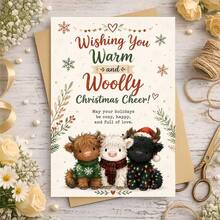 1 Kartu Ucapan + 1 Amplop, Kartu Natal Lucu, Tema Kanguru & Manusia Kue Jahe, Selamat Natal, Hadiah untuk Teman, Kartu Ucapan Liburan Musim Dingin - Beraneka warna - View 2