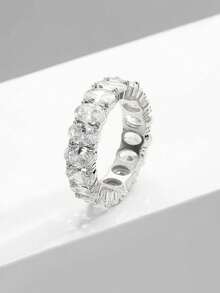 rakol Cubic Zirconia Decor Ring For Women For Party Banquet Wedding - Silver - View 4