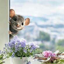1/2pcs Peeking Mouse Window Stickers, Fun Animal Static Cling PVC Decals, 3-Layer Printed Reusable Removable Window Decor, Double-Sided Visible, Suitable For Glass Cabinet Doors, Autumn Home Decor, Halloween, Christmas Home Decoration - Multicolor - View 3