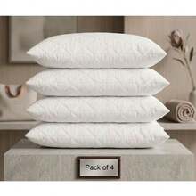 H&R Premium Luxury Quilted Pillows Ultra Soft Hotel Quality Bedding For Back Side Sleepers Pack Of 1 2 4 - White - View 7