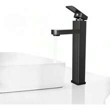 Grifo Monomando Cuadrado Acero Inoxidable 30cm Negro - Negro | Brillante - Ver 4