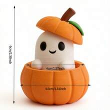 This Set Features A Creative 3D Halloween Pumpkin Ornament, Complete With A Pumpkin Base, A Ghost Figure, And A Hat-Perfect For Tabletop Decor, Festive Scene Styling, And Halloween Gifting. - Multicolor - View 3