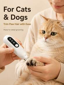 Pet Paw Hair Trimmer, Suitable For Dogs And Cats, 18mm Wide Blade Electric Grooming Clipper With LED Light, USB Rechargeable Wireless Pet Hair Clipper, One-Button Design, Suitable For Paw Pads, Face, Ears And Small Areas, Suitable For Cats, Dogs, Rabbits And Other Small Pets Home Grooming Tool - Multicolor - View 8