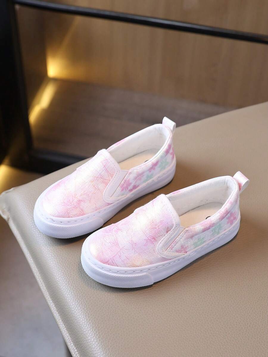 Mädchen Glitzer Slip-On Sneaker, Regenbogen Farbverlauf Pailletten Oberteil, leichte rutschfeste flache Sohle Freizeitschuhe für Kleinkinder - Pink - Übersicht 1