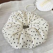 French Gentle Elegant Pleated Polka Dot Scrunchie 2026 Early Autumn New Style Hair Tie Ponytail Bun Hair Accessory - Multicolor - View 9