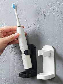 2pcs/1pc Electric Toothbrush Holder Wall Mounted Bracket With Drainage For Household Storage Toothbrush Stand Rack Shaver Holder, Bathroom, Back To School, Home, Fast Drying, Space-Saving, Strong Adhesive,Toothbrush Organizer, Travel, Christmas Gifts - Multicolor - View 2