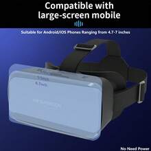YIYI VR Glasses 3D VR Glasses Universal Virtual Reality Goggles Support 360°Panorama Large Screen An-Ti Bluelight Adjustable Pupil Distance Eye Protection VR Goggles For Movies Games Gift For Man & Women, No Need Power - 1pc - View 7