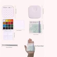 Languo 16-Color Portable Watercolor Set, Solid Watercolor Paint Set With Built-In Palette And Brushes, Compact Travel Painting Kit, Suitable For Sketching, Journaling And Art Practice Art Supplies - Sets - View 13