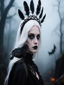 Halloween Shoulder Crow Decoration, Realistic Black Feather Crow Statue With Shoulder Strap, Suitable For Halloween Costume Party - Multicolor - View 7