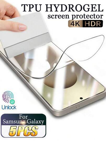 Mr. War Gorilla 5pcs High Definition Hydrogel Screen Protector, Made Of Soft Material, Full Coverage Design, Ultra-Thin TPU Soft Film, Gentle And For Hands, Easy Installation, High Definition Color Reproduction, Compatible With Phone Cases, Phone Accessories, Compatible With Samsung Fold 8 Ultra/Fold 8/S26 Ultra/S26 Plus/S26/S25 Ultra/S25 Plus/S25/S24 Ultra/S24 Plus/S24/S23 Ultra/S23 Plus/S23/S22/S21/S20/S10 Plus/S10/S9 Plus/S9/S8 Plus/S8/S24FE/S23FE/S21FE/S20FE And Other Models