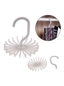 2pcs Multi-Function Non-Slip 360° Rotating Hooks, 20 Hooks, Scarf And Tie Hanging Rack, Stand, Hook Storage Rack, Organizer, Perfect For Gender Reveal Party, Birthday, Wedding, Party, Perfect Gift For Colleagues, Friends And Family, Back To School Essential - Multicolor - View 3