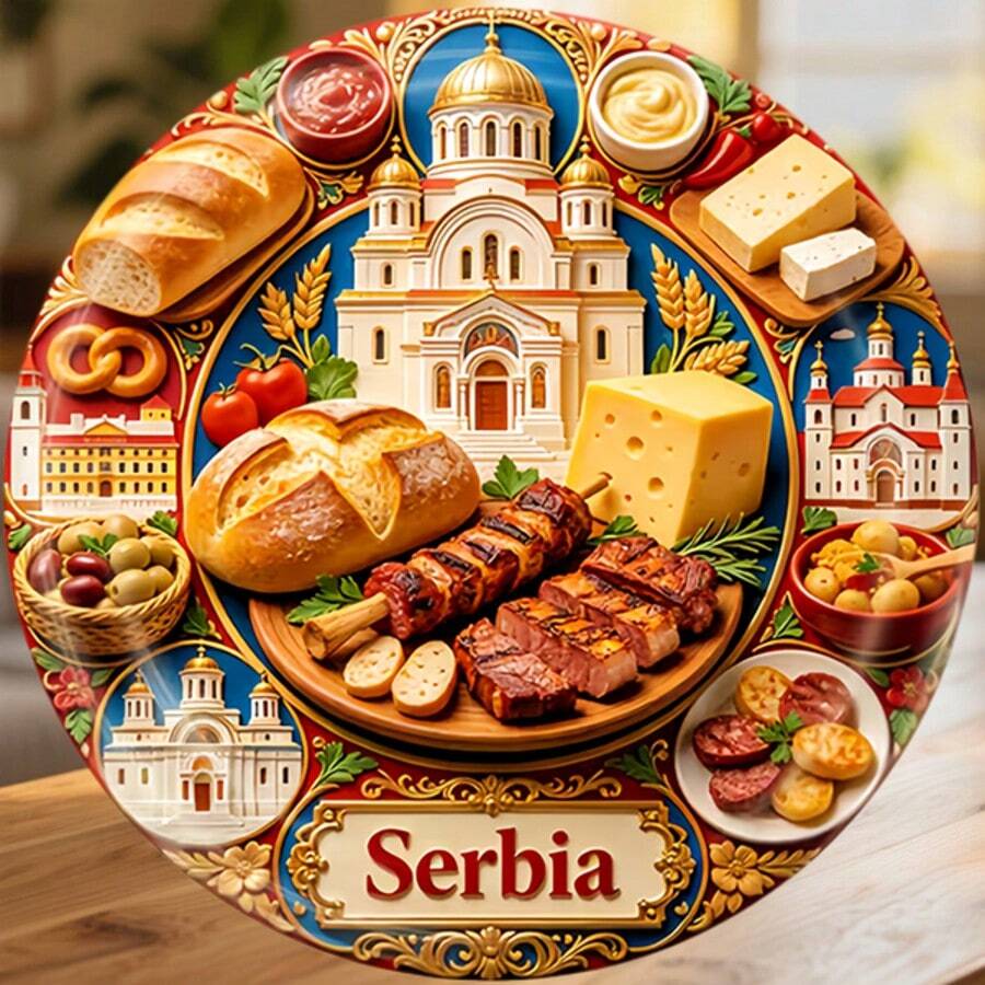 Serbia A Table Of Warmth Under The Golden Dome Magnet Where Every Flavor Carries A Prayer Keepsake For All Metal Surfaces Throughout The Home - A - View 1