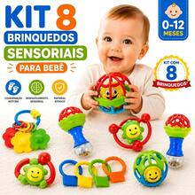 Kit Sensorial Bebê Mordedor E Chocalho Montessori Seguro - diversas - Visão 2