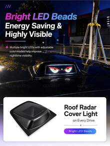 GLANBERT Radar Light Solar Powered Roof Flashing Warning Light Decorative Cover LED Ambient Light Smart Vibration Activation - Intelligent Vibration Start/stop - View 8