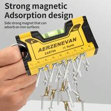 1pc Mini Magnetic Spirit Level, 10cm Aluminum Alloy Portable Bubble Level Ruler, High Precision 0.5mm/M Shock‑Resistant Measuring Tool With Carabiner For DIY Home Repair - Spirit Level - View 5