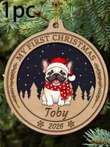 Customized Pet Christmas Ornament, Personalized Cat Dog Name Round Tree Decor, Holiday Winter Vacation Style, Customized Name Pet Memorial Keepsake, Customizable Christmas Tree Ornament, Pet Lover Gift, Holiday Home Decor, Christmas Gift, Family - Style a - View 21