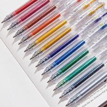 Retraktila glitterbläckpennor 12/24-delars set, 1,0 mm neutral pennspets, mjuk skrift, livfulla färger, lämpliga för dagböcker, korttillverkning, skol- och kontorsmaterial, flerfärgsset - A - Visa 1