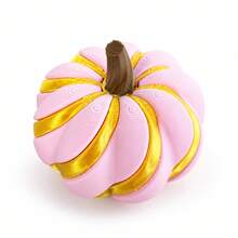 Decorative Artificial Pumpkin Ornament, Stylish Stripe Design Tabletop Decoration, Festive Display Decor For Halloween, Thanksgiving, Autumn Home Party Decor - Multicolor - View 19