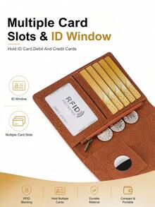 MIYIN Vintage Frosted Flip‑Cover Passport Wallet, RFID Blocking, Store Passport Cards Cash Coins, With AirTag Slot Pen Loop Portable Travel Organizer - Multicolor - View 6